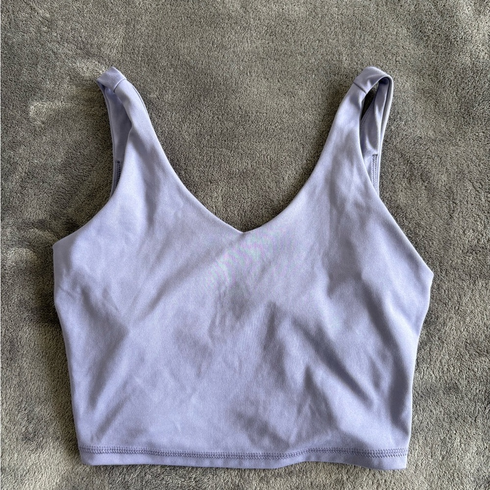 Joe Fresh Athletic Tank Lavender V-Neck Lines Crop Top | Size XS - Picture 1 of 3